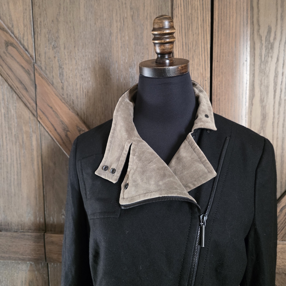 Akris Velvet Accent Asymmetrical Jacket - Picture 2 of 7